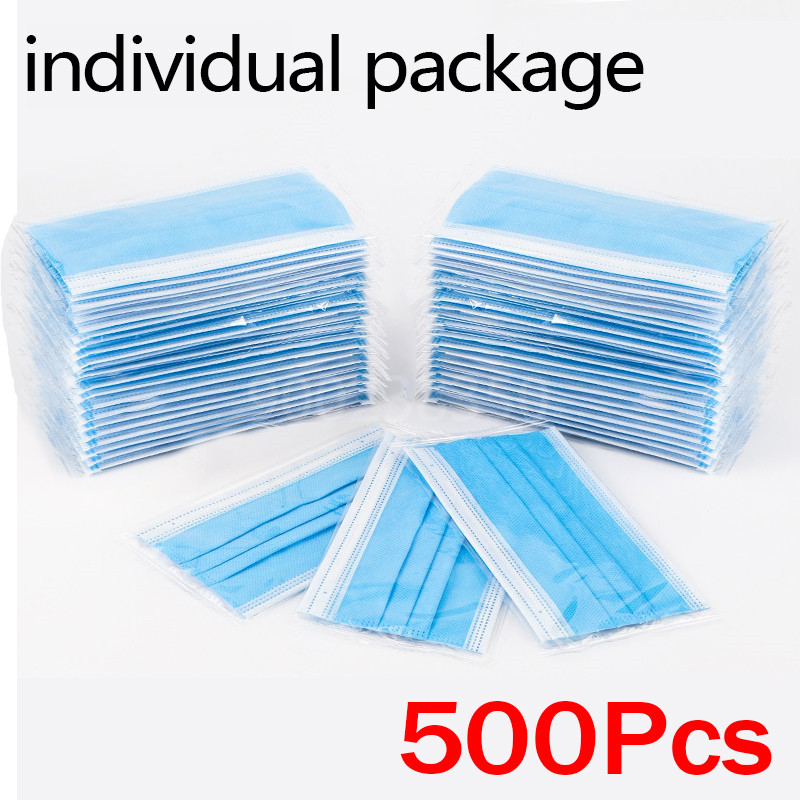 Disposable Mask Blue - 10-500 قطعة يمكن التخلص منها للبالغين